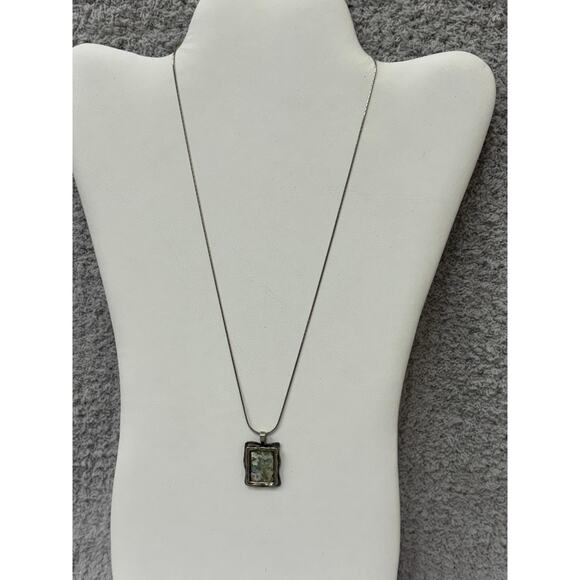 PZ Or Paz Sterling Silver Roman Glass Pendant Necklace 20" #63861 - Picture 1 of 6